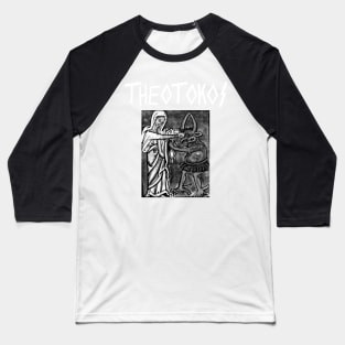 Theotokos Mary Punching The Devil Slayer Parody Baseball T-Shirt